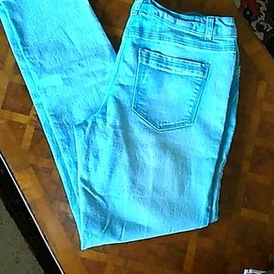 Jeans, pastel teal